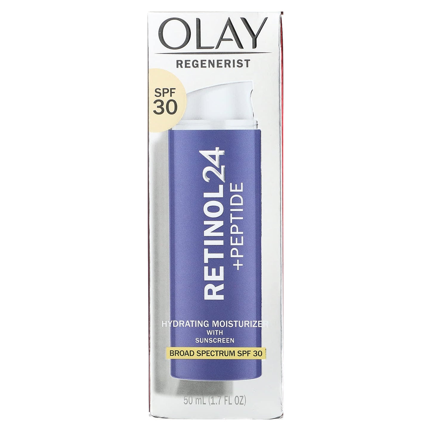 Olay Regenerist Retinol 24 plus Peptide Hydrating Moisturizer with Sunscreen, SPF 30, 1.7 oz
