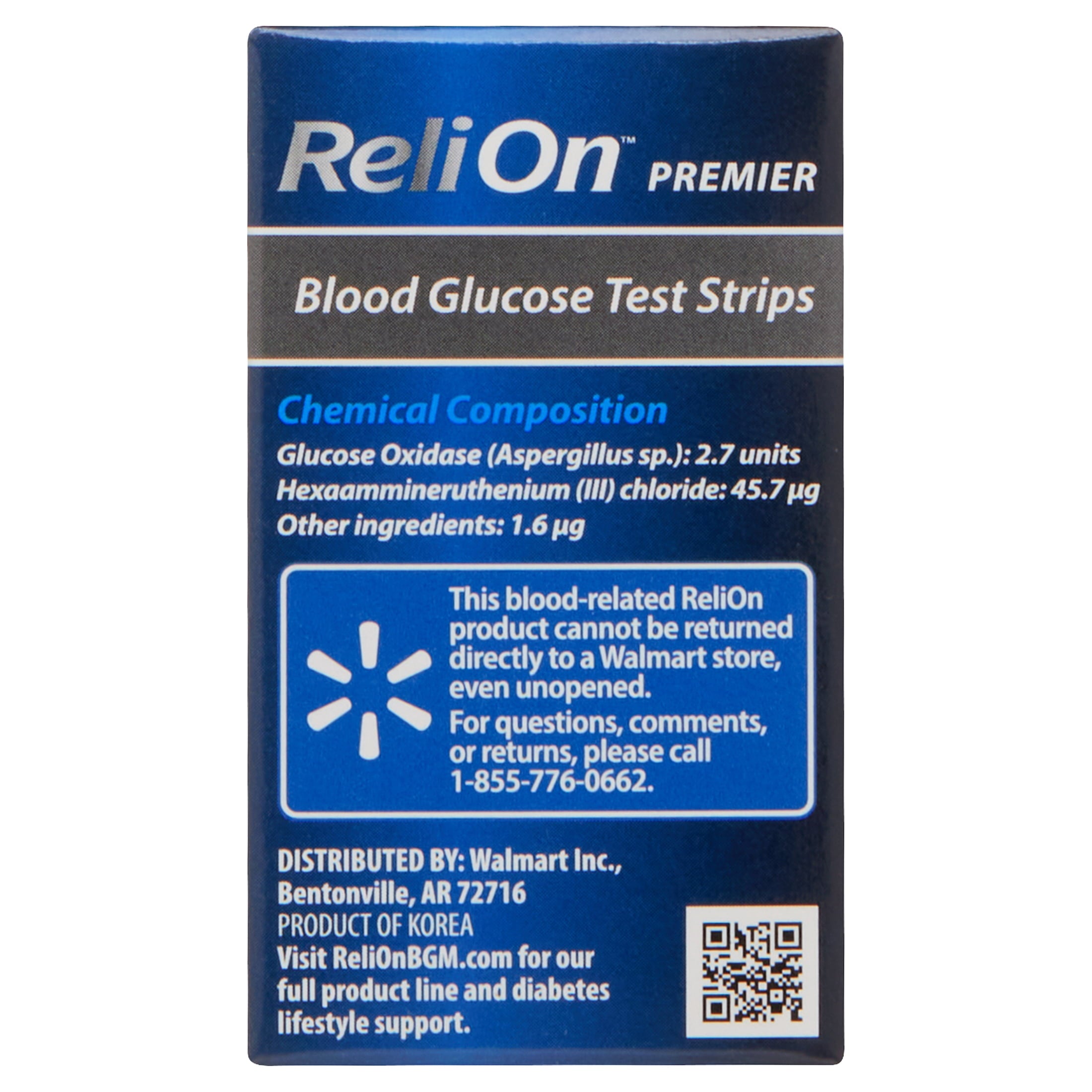 ReliOn Blood Glucose Test Strips for Self Testing | 100 Count