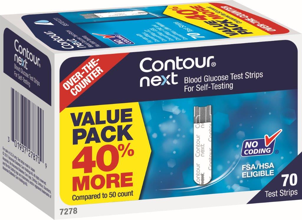 Contour Next Blood Glucose Test Strips for Self Testing | 70 Count