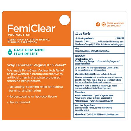 FemiClear Fast Feminine Itch Relief Ointment, 0.5 oz