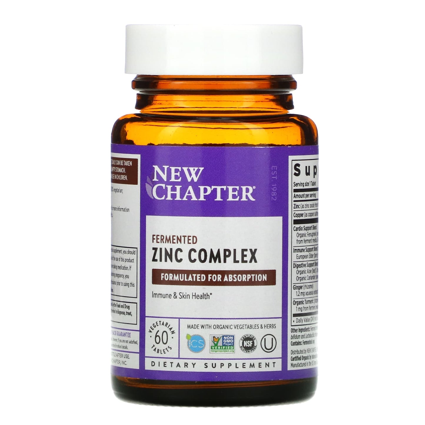 New Chapter Fermented Zinc Complex, 60 Vegetarian Tablets