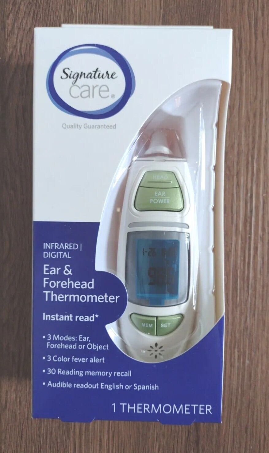 Signature Care Infrared Digital Forehead and Ear Thermometer Instant Read