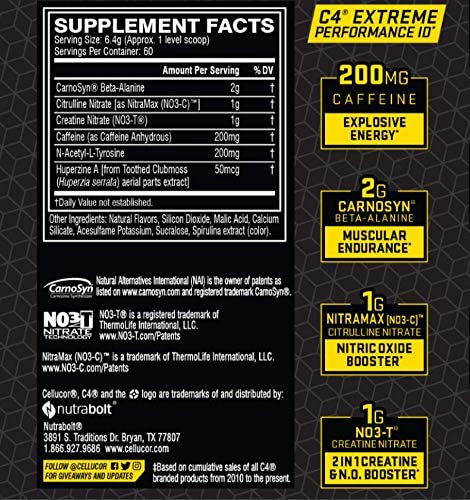 C4 Extreme Pre Workout Performance Fruit Punch, 30 Servings