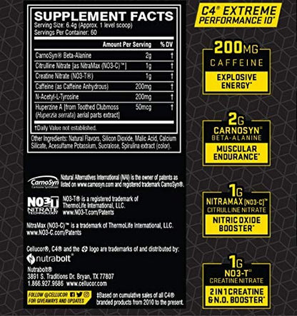 C4 Extreme Pre Workout Performance Fruit Punch, 30 Servings