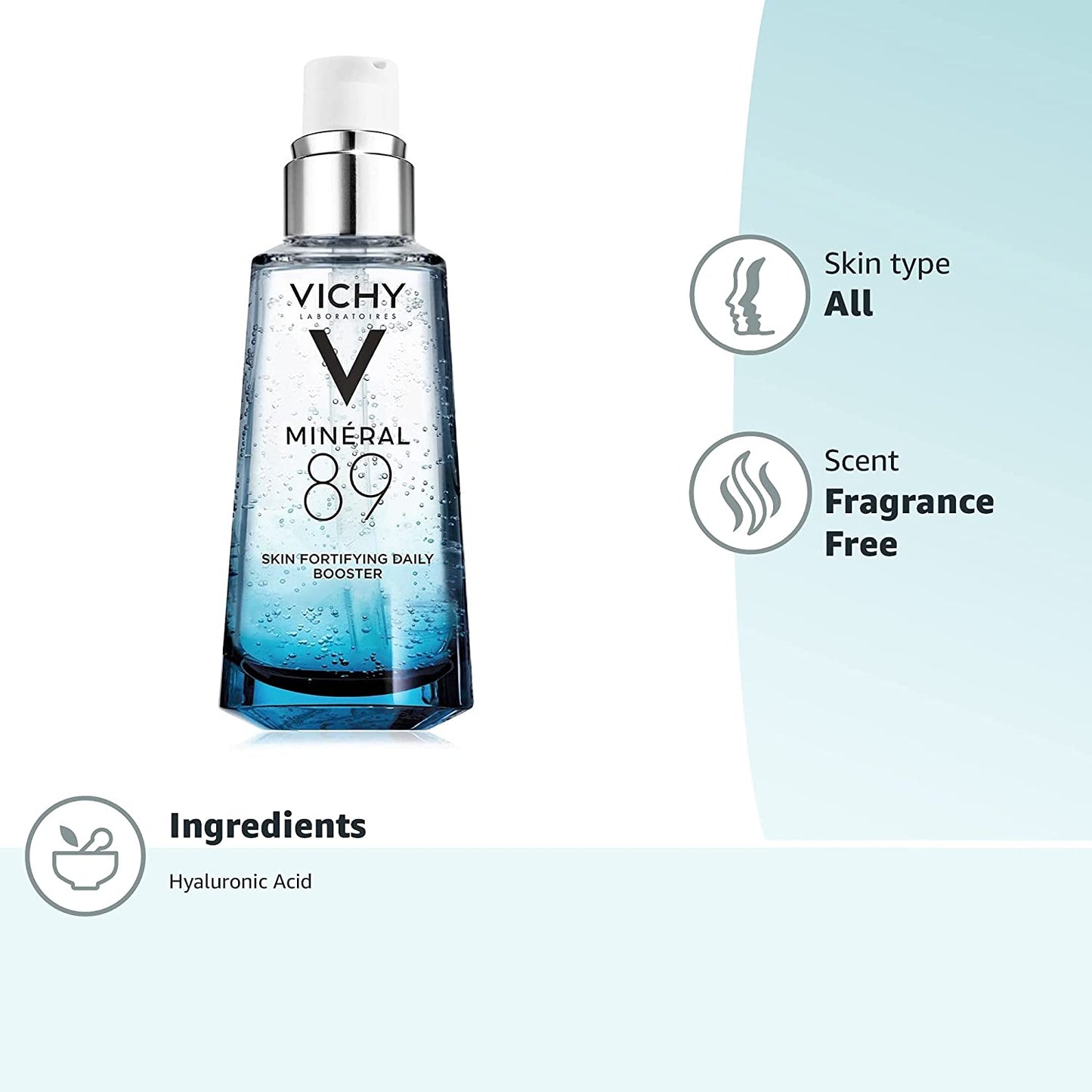 Vichy Mineral 89 Fortifying and Plumping Daily Booster Skin Care, 1.69 oz