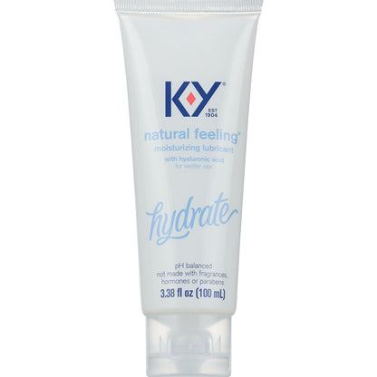 K-Y Natural Feeling Water Based Personal Lubricant with Hyaluronic Acid, 3.38 OZ