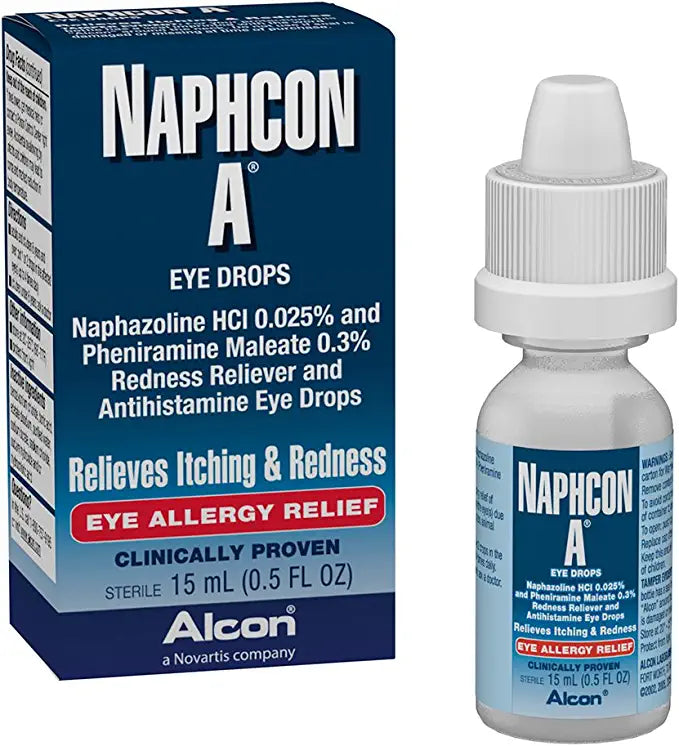 Naphcon-A Allergy Red Itch Relief Eye Drops, 15 ml Bottle