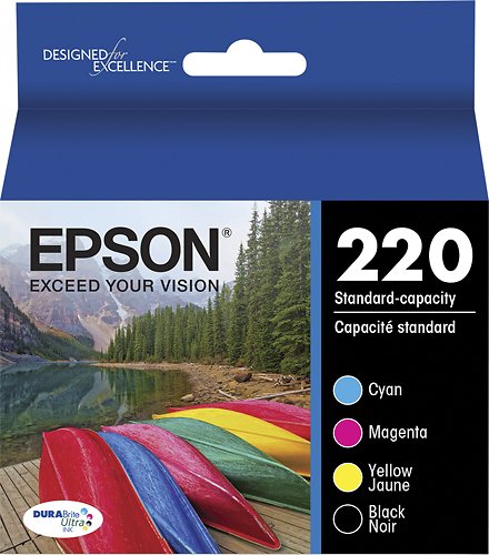 Epson - 220 4-Pack Ink Cartridges - Cyan/Magenta/Yellow/Black