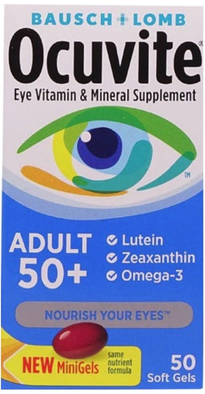 Ocuvite Adult 50+ Eye Vitamin & Mineral Softgels 50 ea, 2-Pack