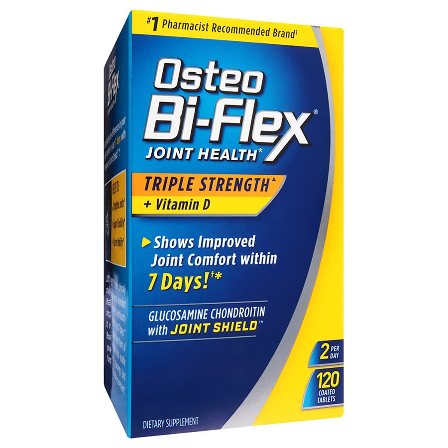 Osteo Bi-Flex Triple Strength + Vitamin D, Joint Health Supplement with Glucosamine & Vitamin C, Gluten Free, 120 Coated Tablets