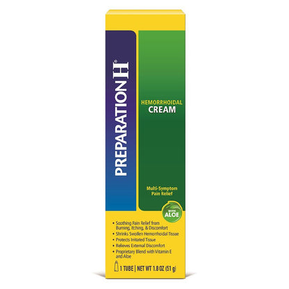 Preparation H Multi Symptoms Relief with Aloe, Hemorrhoidal Cream Tube, 1.8 oz