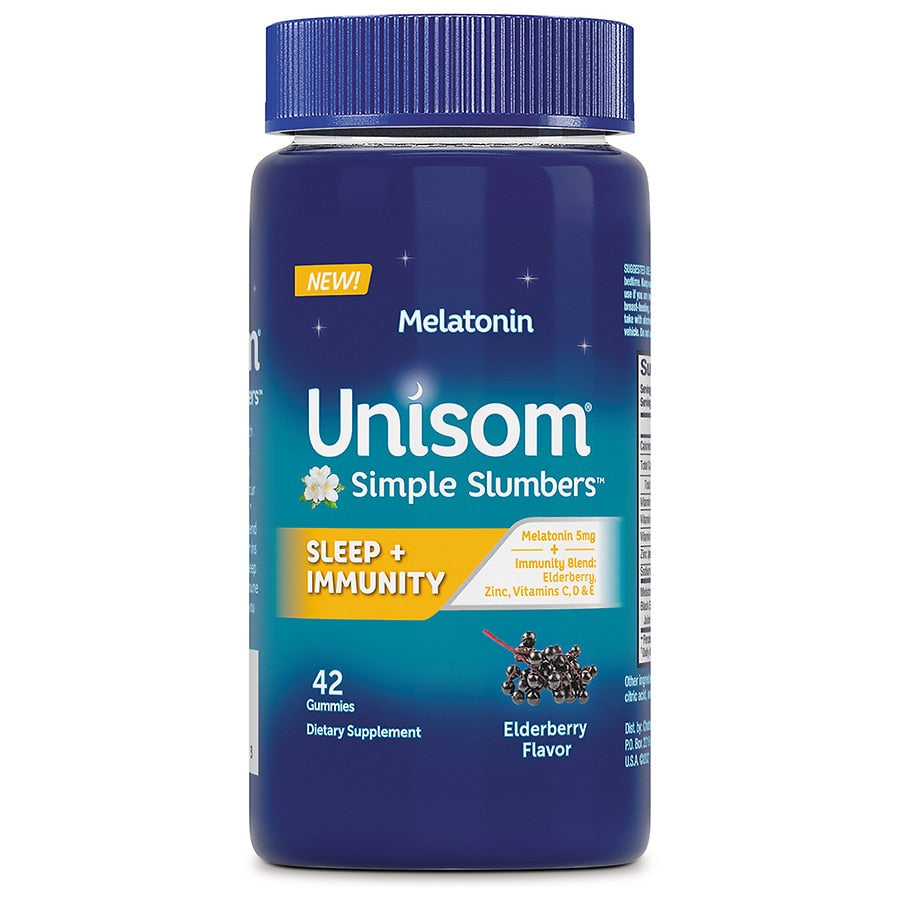 Unisom Simple Slumbers Sleep and Immunity Elderberry, 42 Gummies
