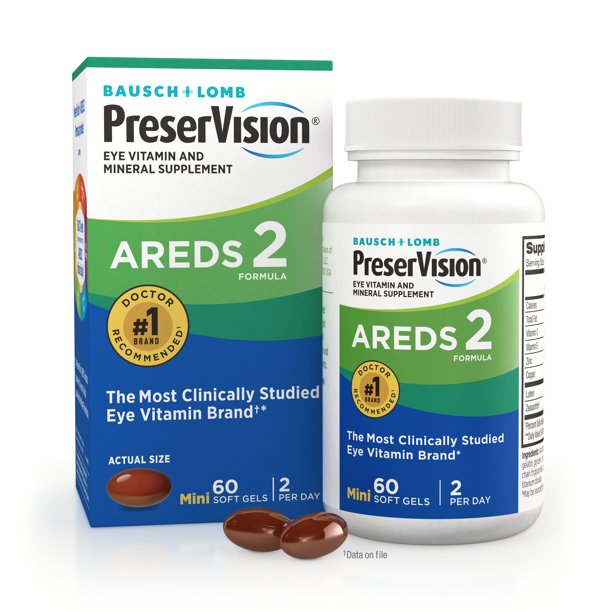 PreserVision AREDS 2 Formula Eye Vitamin and Mineral Supplement with Lutein & Zeaxanthin - By Bausch + Lomb 60ct Soft Gels