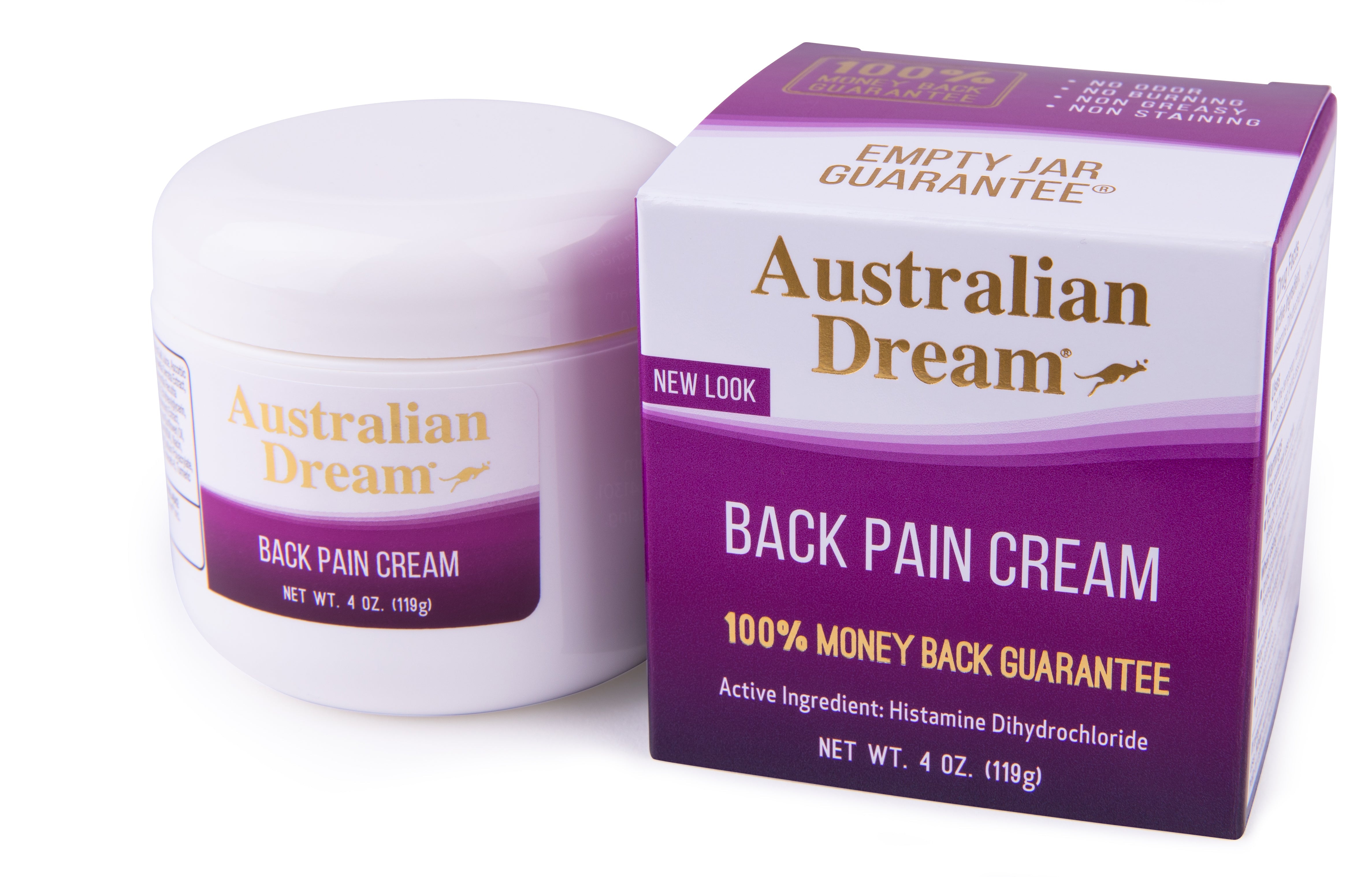 Australian Dream Back Pain Cream, 4 oz. Jar