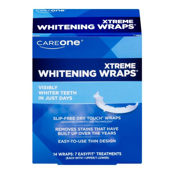 CareOne Xtreme Whitening Wraps, 14 Wraps: 7 Easyfit Treatments