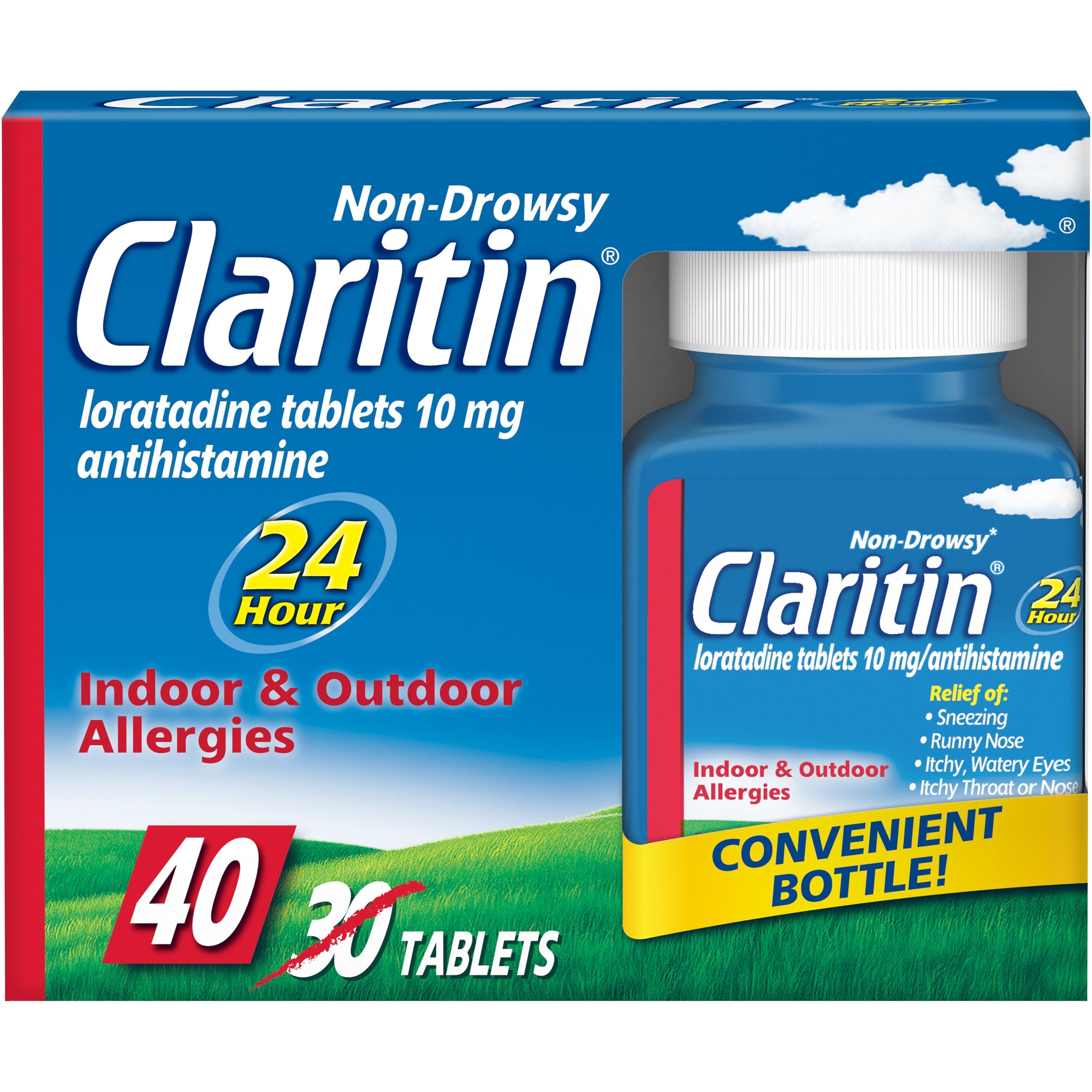 Claritin Indoor & Outdoor Allergies, 40 Tablets
