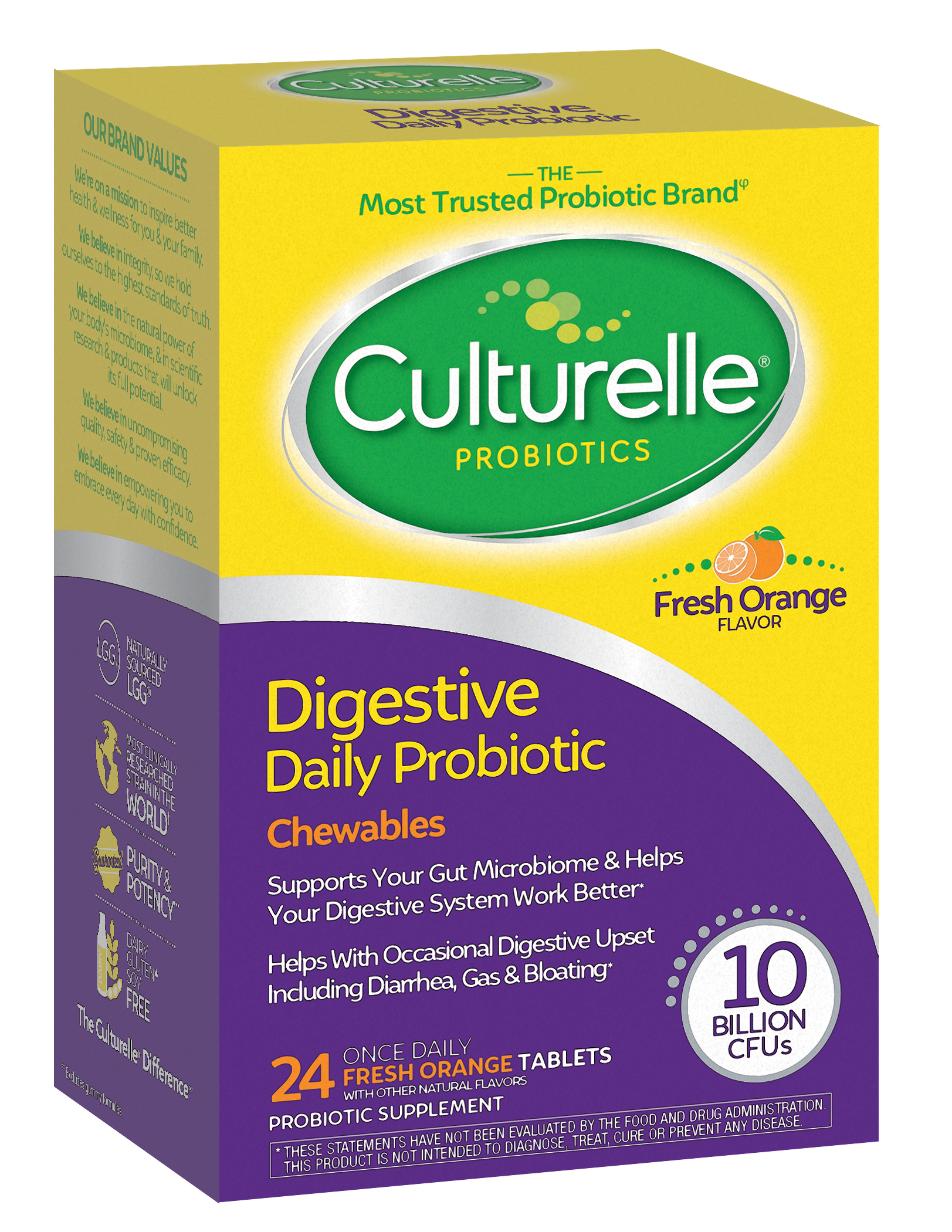 Culturelle Digestive Health Probiotic, Chewable Tablets - 24 count