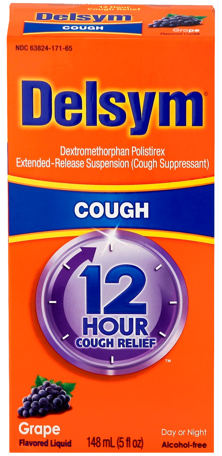Delsymm Adult 12 hour Cough Relief - Grape Flavor 5 fl. oz