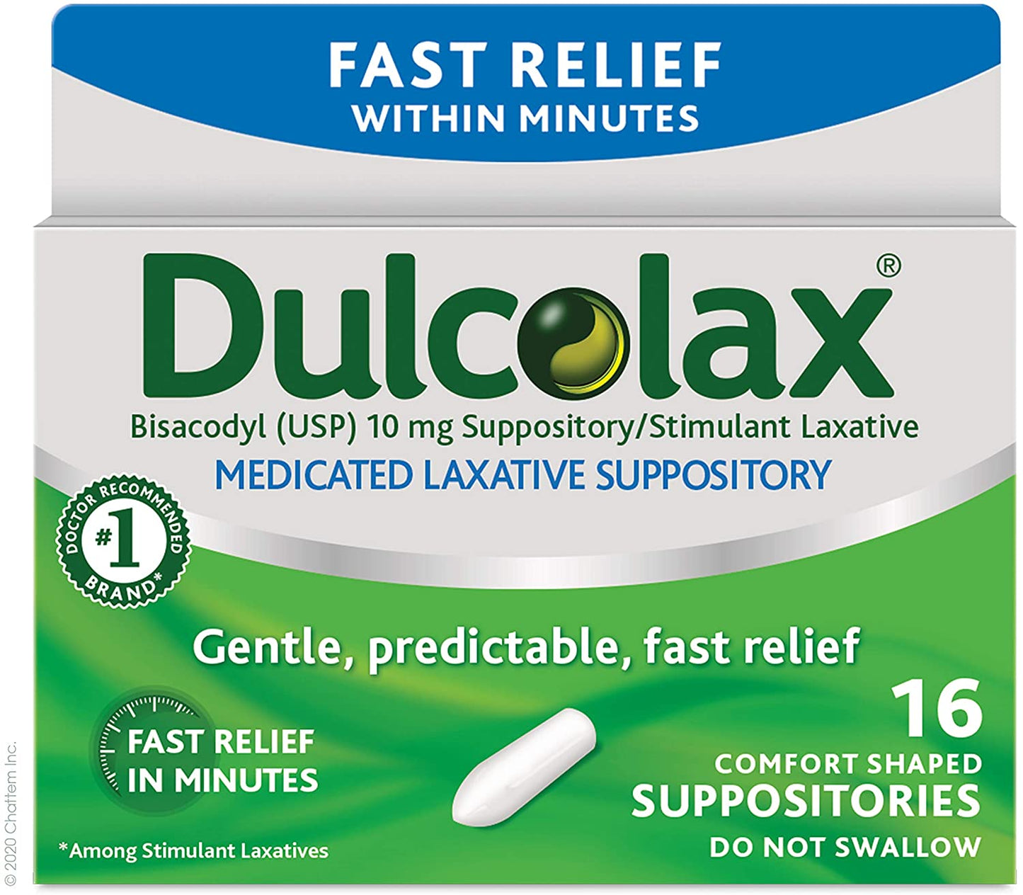 Dulcolax Medicated Laxative Suppositories, 16 Comfort-Shaped Suppositories