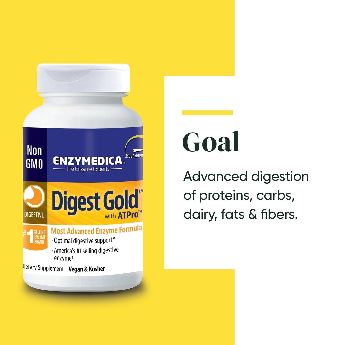Enzymedica Digest Gold with ATPro for Daily Digestive Support, 120 Capsules