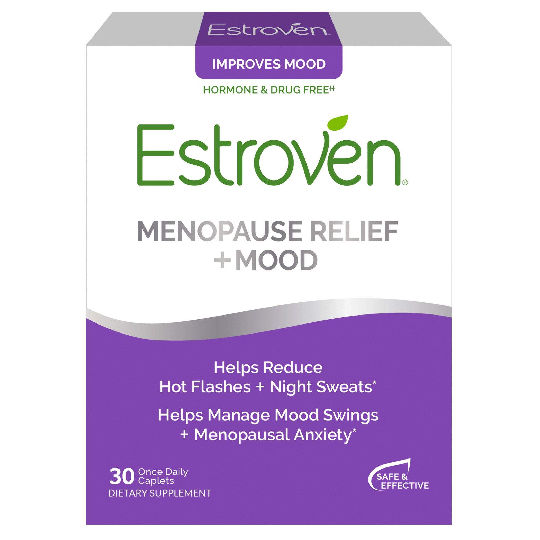 Estroven Menopause Relief + Mood, 30 Caplets