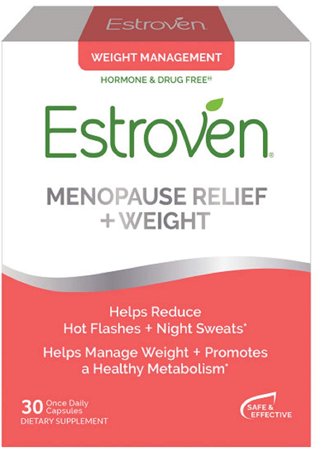 Estroven Menopause Relief + Weight, 30 Capsules