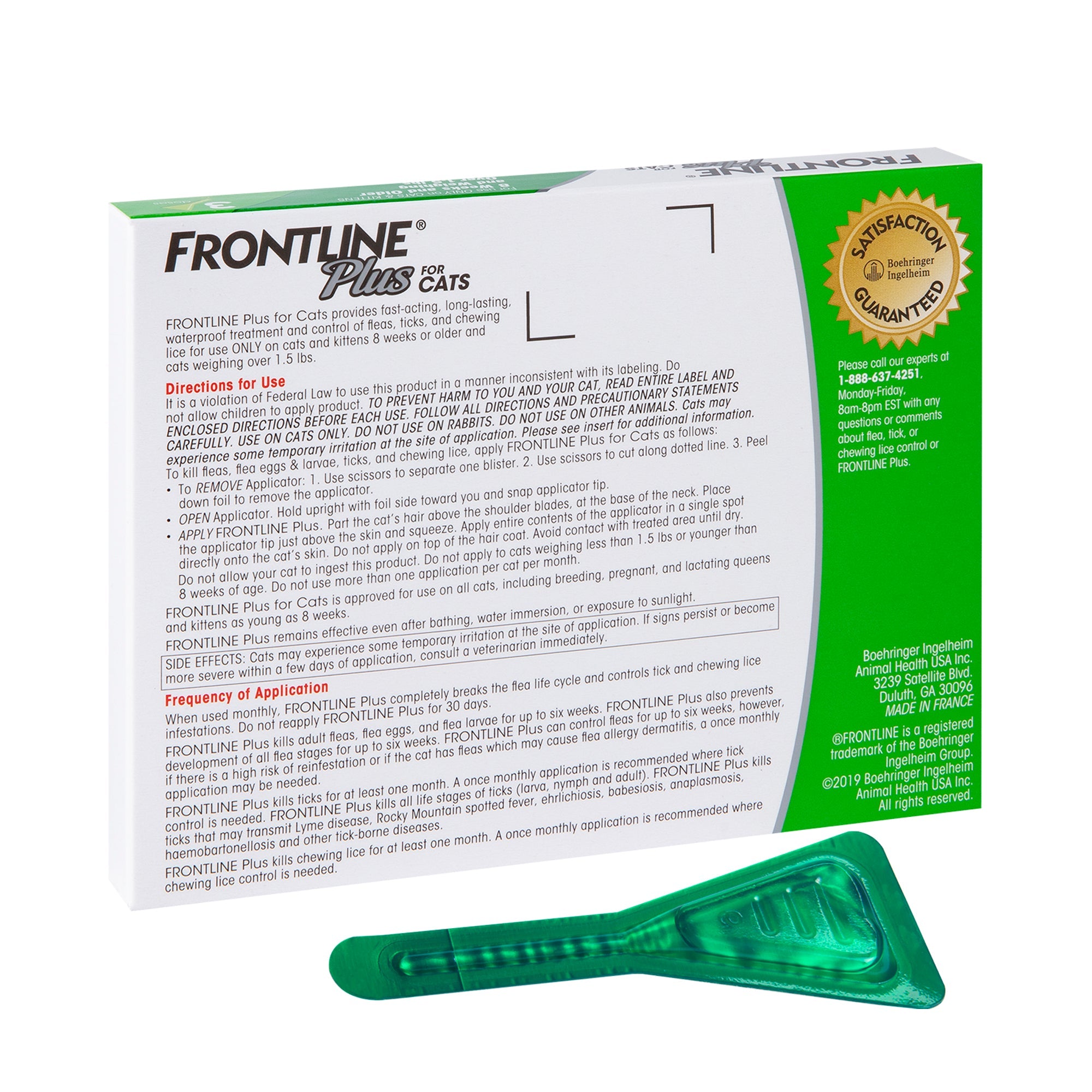 FRONTLINE Plus for Cats and Kittens (1.5 lbs and over) Flea and Tick Treatment, 6 Doses