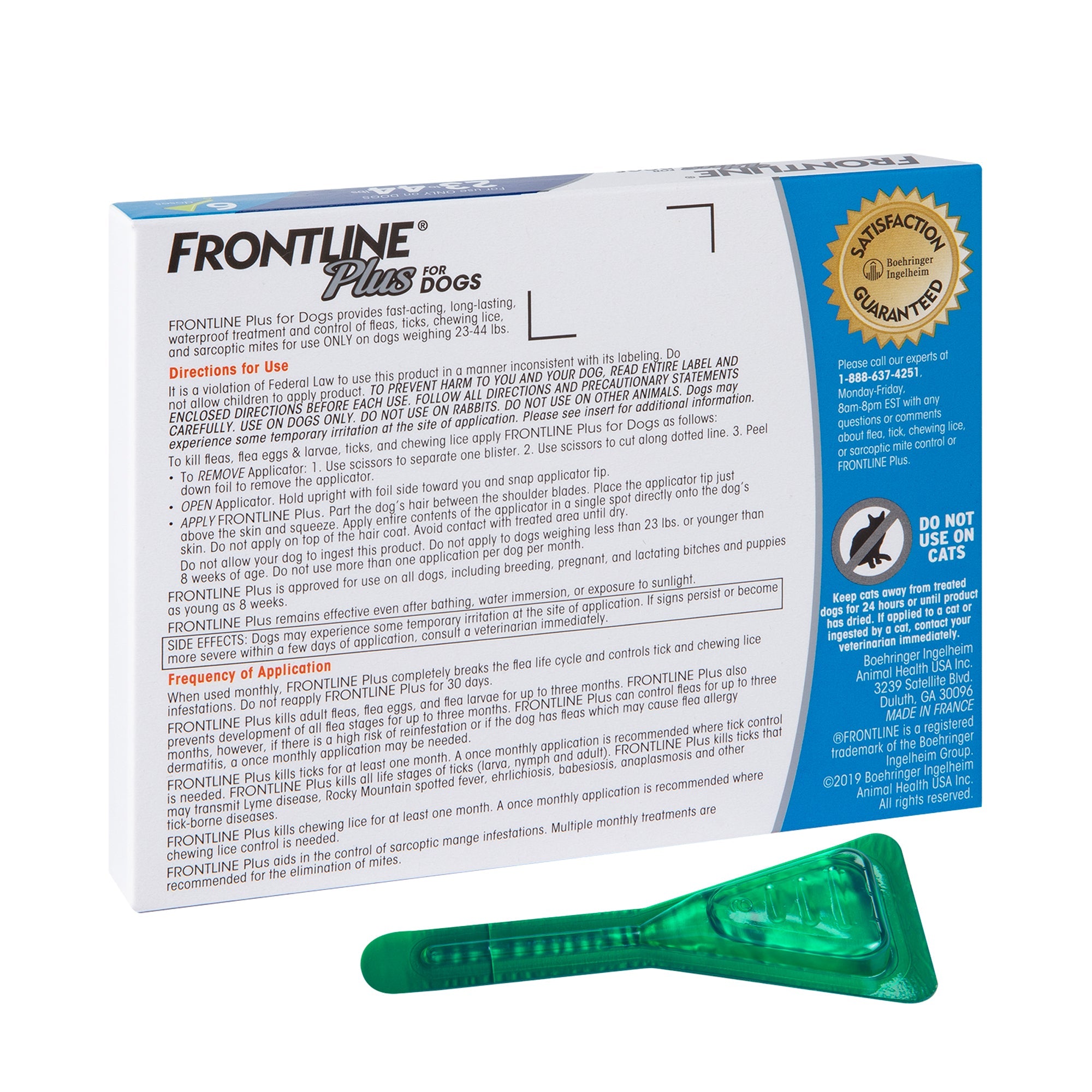 FRONTLINE Plus Flea and Tick Treatment for Large Dogs 23-44 Lbs, 6 Doses