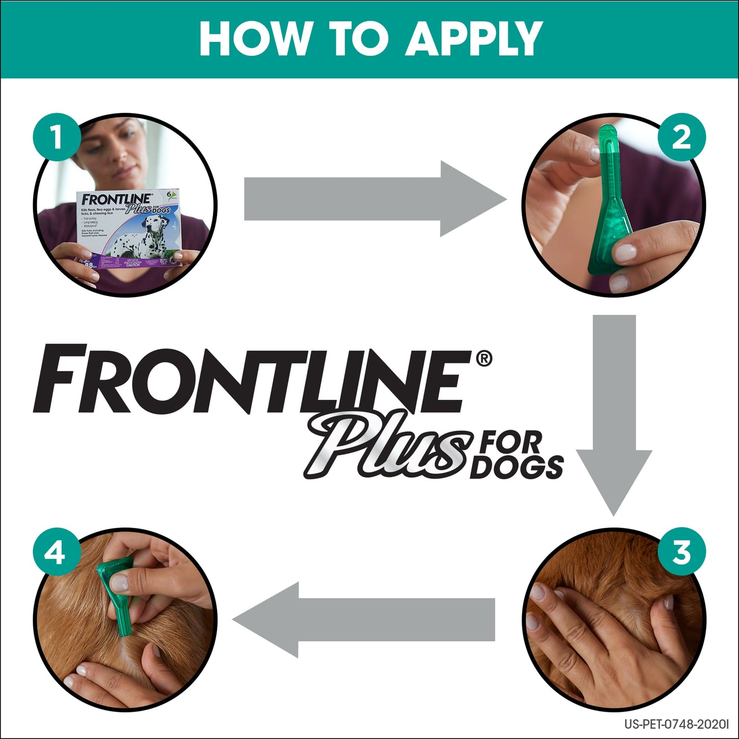 FRONTLINE Plus Flea and Tick Treatment for Large Dogs 45-88 Lbs, 6 Doses