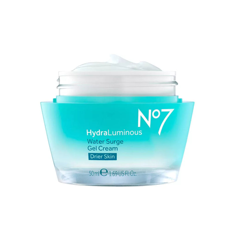 No7 Hydraluminous Water Surge Lightweight Gel Cream Formula, Infuses Dry Skin with Fresh Hydration, 1.69 Ounce