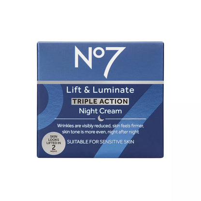 No7 Lift and Luminate Triple Action Night Cream, 1.69 oz