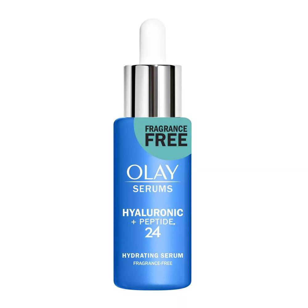 Olay Hyaluronic plus Peptide 24 Fragrance Free Serum, 1.3oz