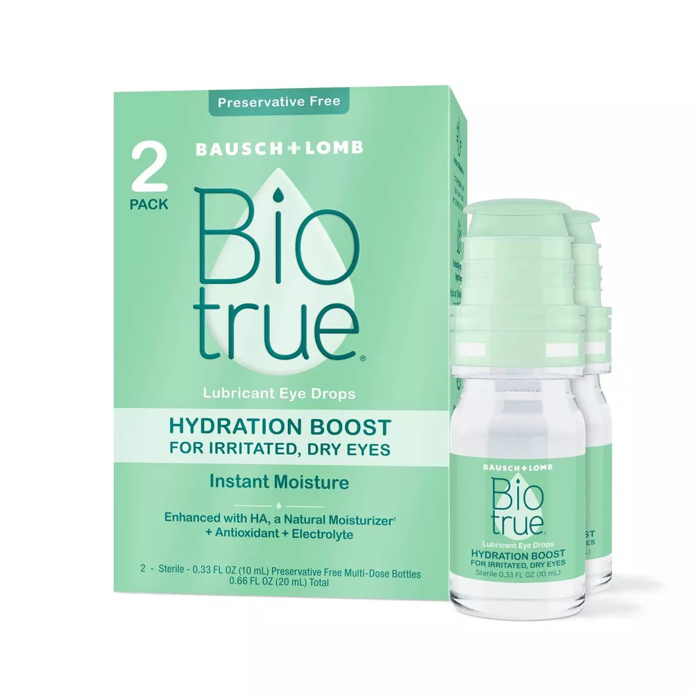 Biotrue Hydration Boost Dry Eye Drops Twin Pack, 0.33 oz ea bottle