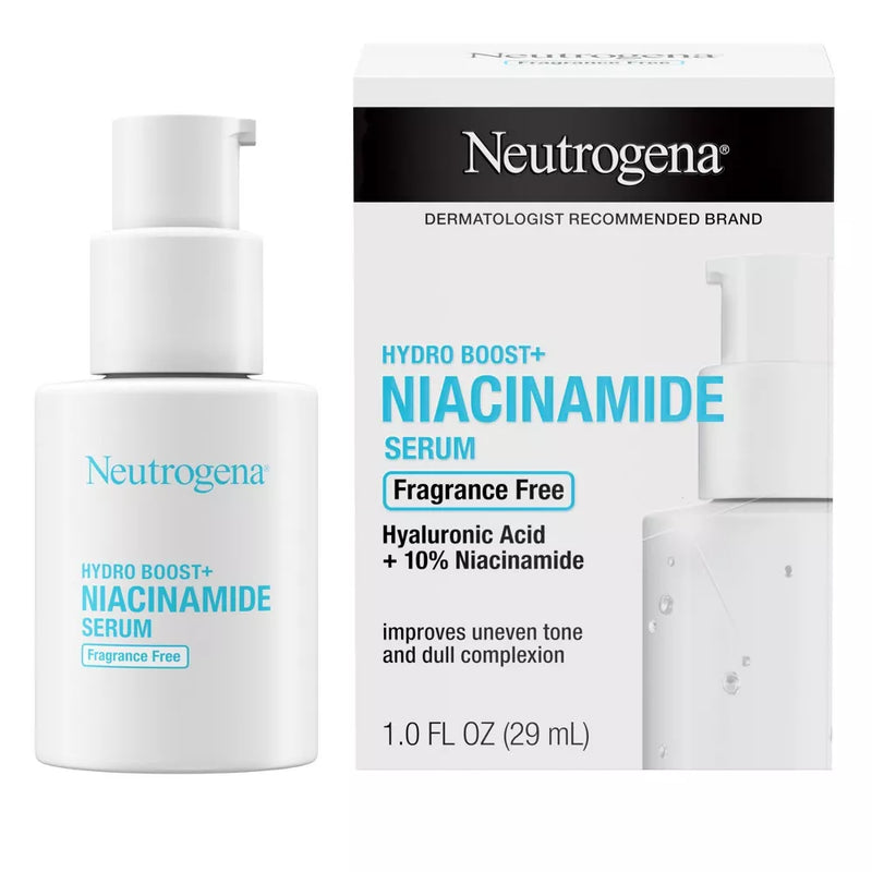 Neutrogena Hydro Boost plus Niacinamide Fragrance Free Serum, 1.0 oz