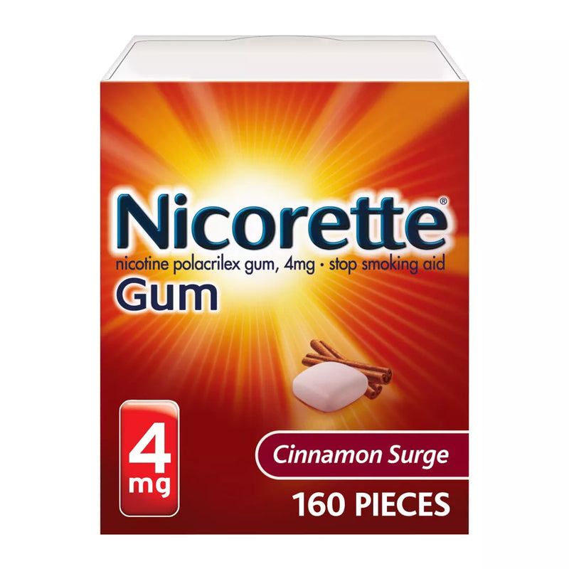Nicorette 4mg Stop Smoking Aid Gum Cinnamon Surge Flavor, 160 Pieces