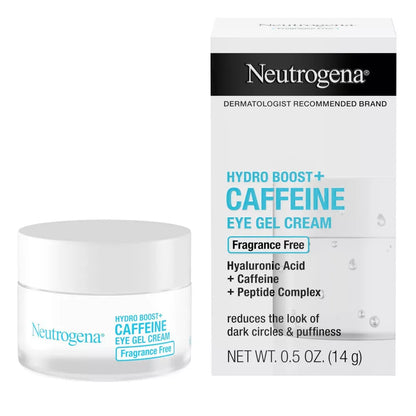 Neutrogena Hydro Boost plus Caffeine Fragrance Free Eye Gel Cream, 0.5 oz