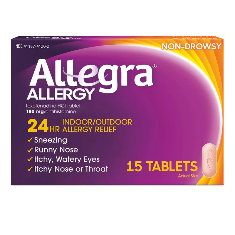 Allegra 24HR Allergy Relief 180mg, 15 Tablets