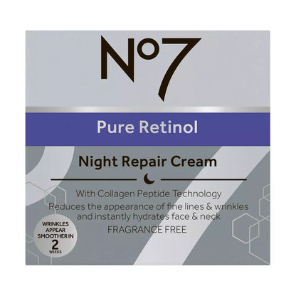 No7 Pure Retinol Night Repair Cream, 1.69 oz