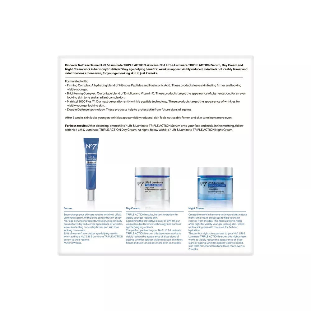 No7 Lift and Luminate Triple Action Skincare System