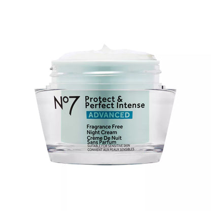 No7 Protect and Perfect Intense Advanced Fragrance Free Night Cream, 1.69 oz