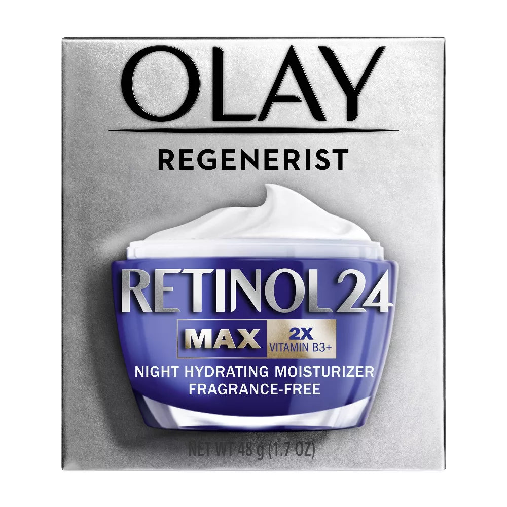 Olay Retinol 24 Max Night Face Moisturizer for Dull Skin Fragrance-Free, 1.7 oz