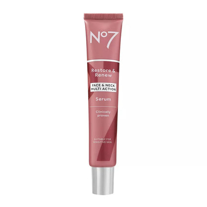 No7 Restore and Renew Face & Neck Multi Action Serum, 1.69 oz