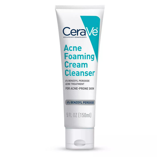 CeraVe Acne Foaming Cream Face Cleanser, Acne Treatment Face Wash Fragrance Free, 5oz