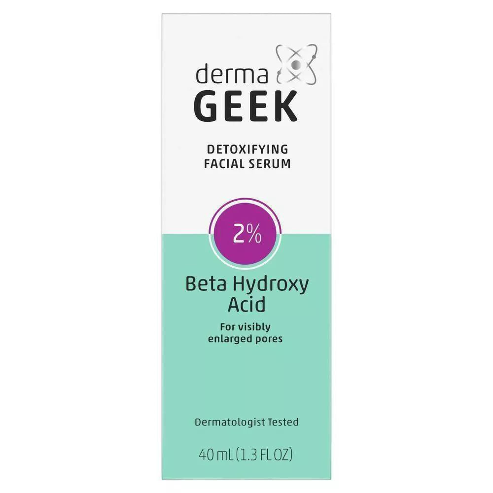 dermaGEEK BHA 2% Detoxifying Facial Serum + Paraben-Free, 1.3 oz