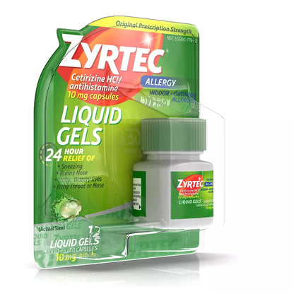 Zyrtec 24 Hour Allergy Relief, 12 Liquid Gels