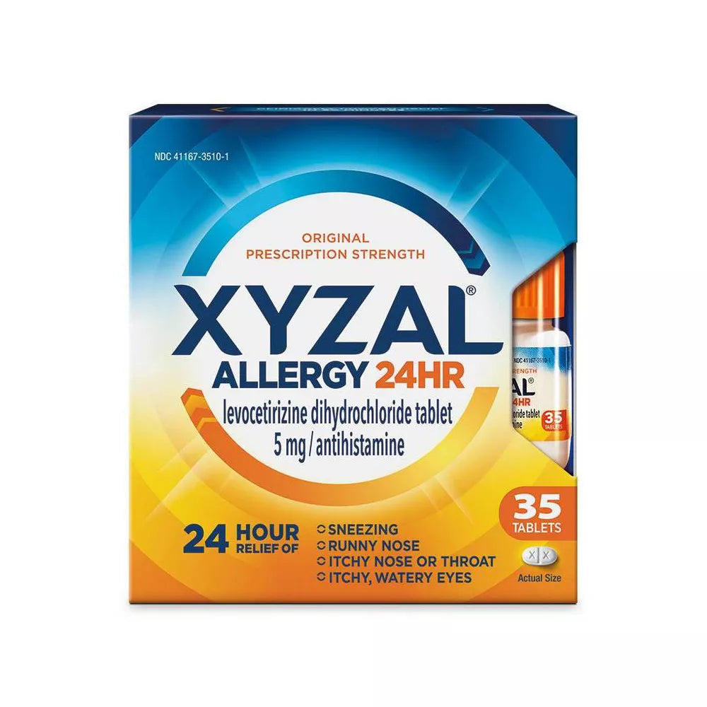 Xyzal Allergy Relief of Sneezing, Runny Nose, Itchy nose, Eyes and Throat, 35 Tablets