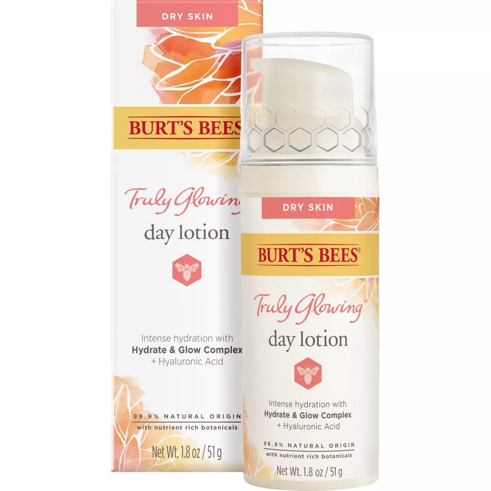Burt's Bees Truly Glowing Day Lotion for Dry Skin, 1.8 oz