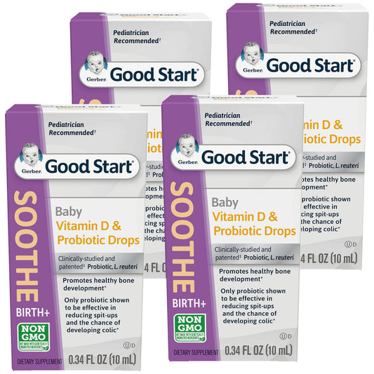 Gerber Soothe Colic Drops Probiotic Supplement - 0.34 oz, Pack of 4