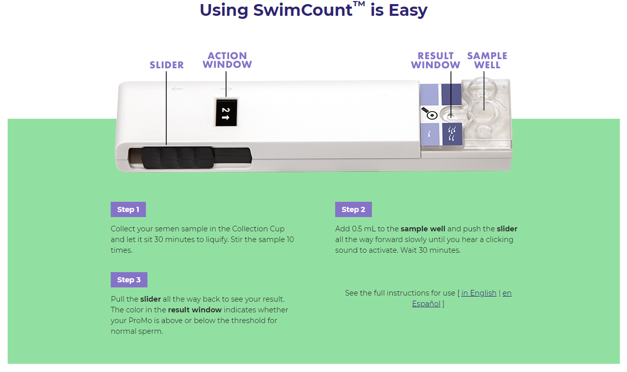 SwimCount At-home Sperm Quality Check Fertility Test