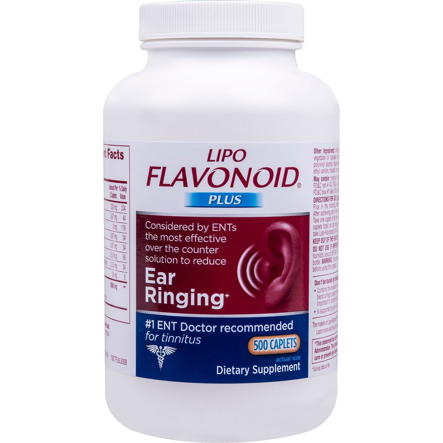 Lipo Flavonoid Plus Ear Health Supplement Caplets, 500 Ea